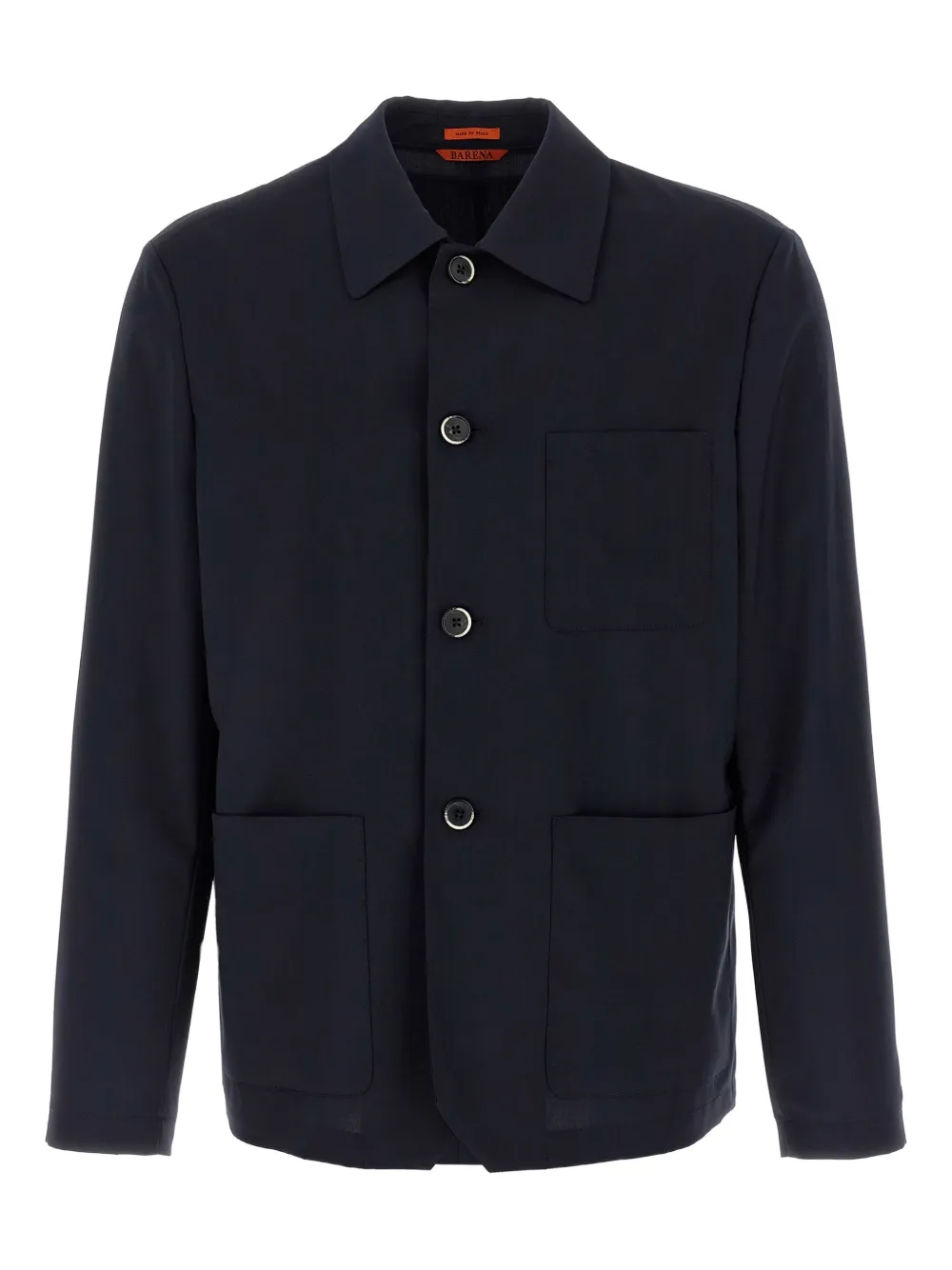 Barena Wollen shirtjack met knoopcuffs Blauw