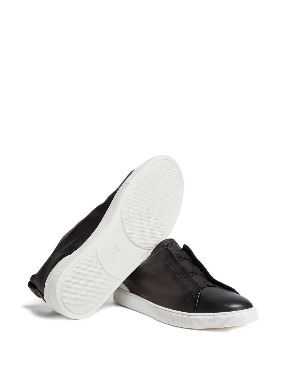 Zegna Triple Stitch leather sneakers Black