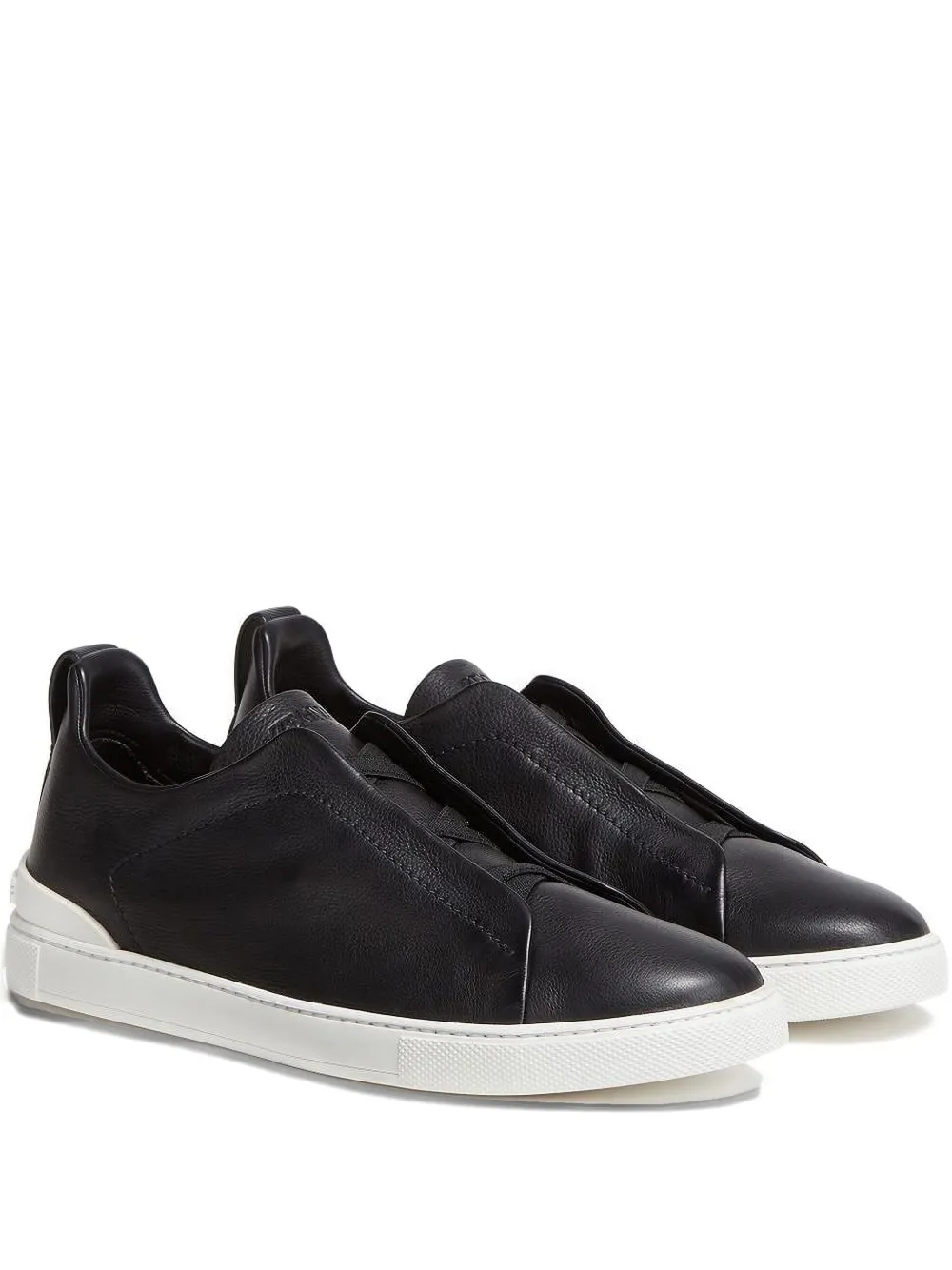 Zegna Triple Stitch leather sneakers Black