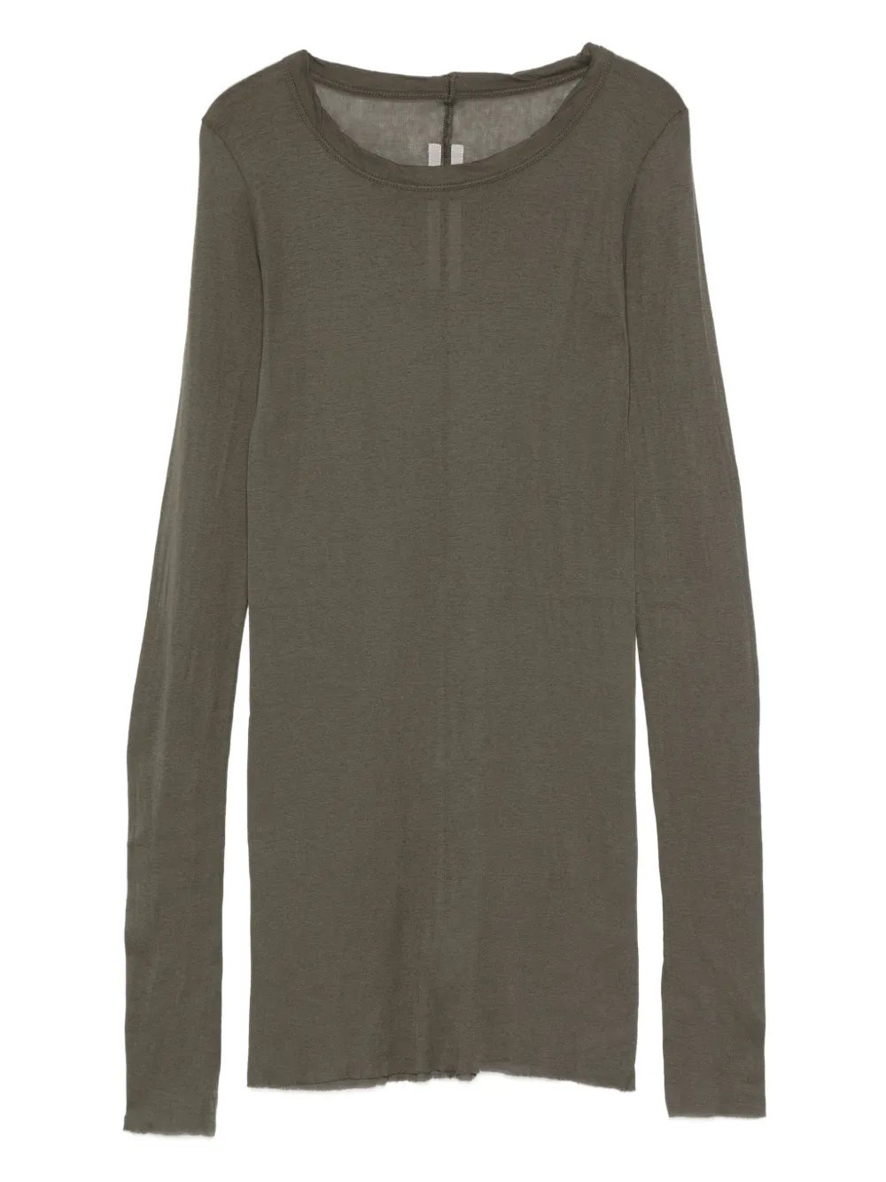 Rick Owens raw-edge long-sleeve T-shirt Groen
