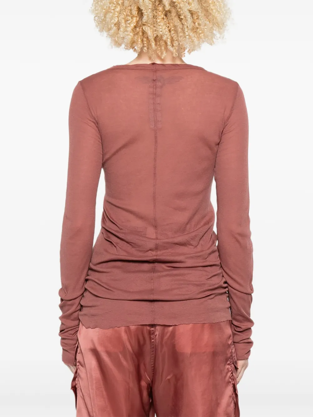 Rick Owens Gerafeld T-shirt met lange mouwen Roze
