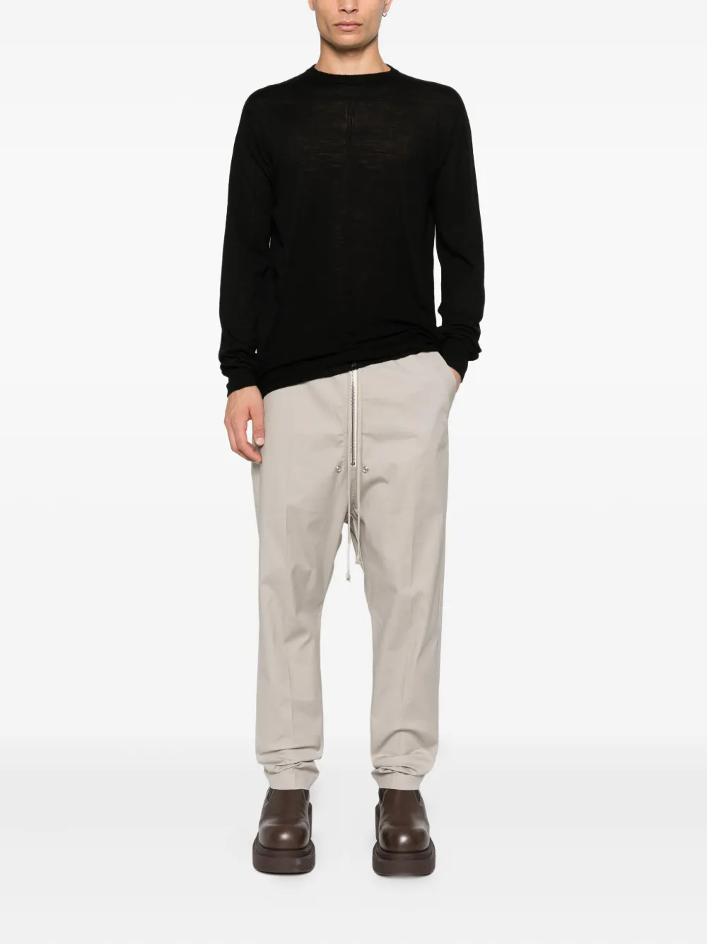 Rick Owens crew-neck wool jumper - Zwart