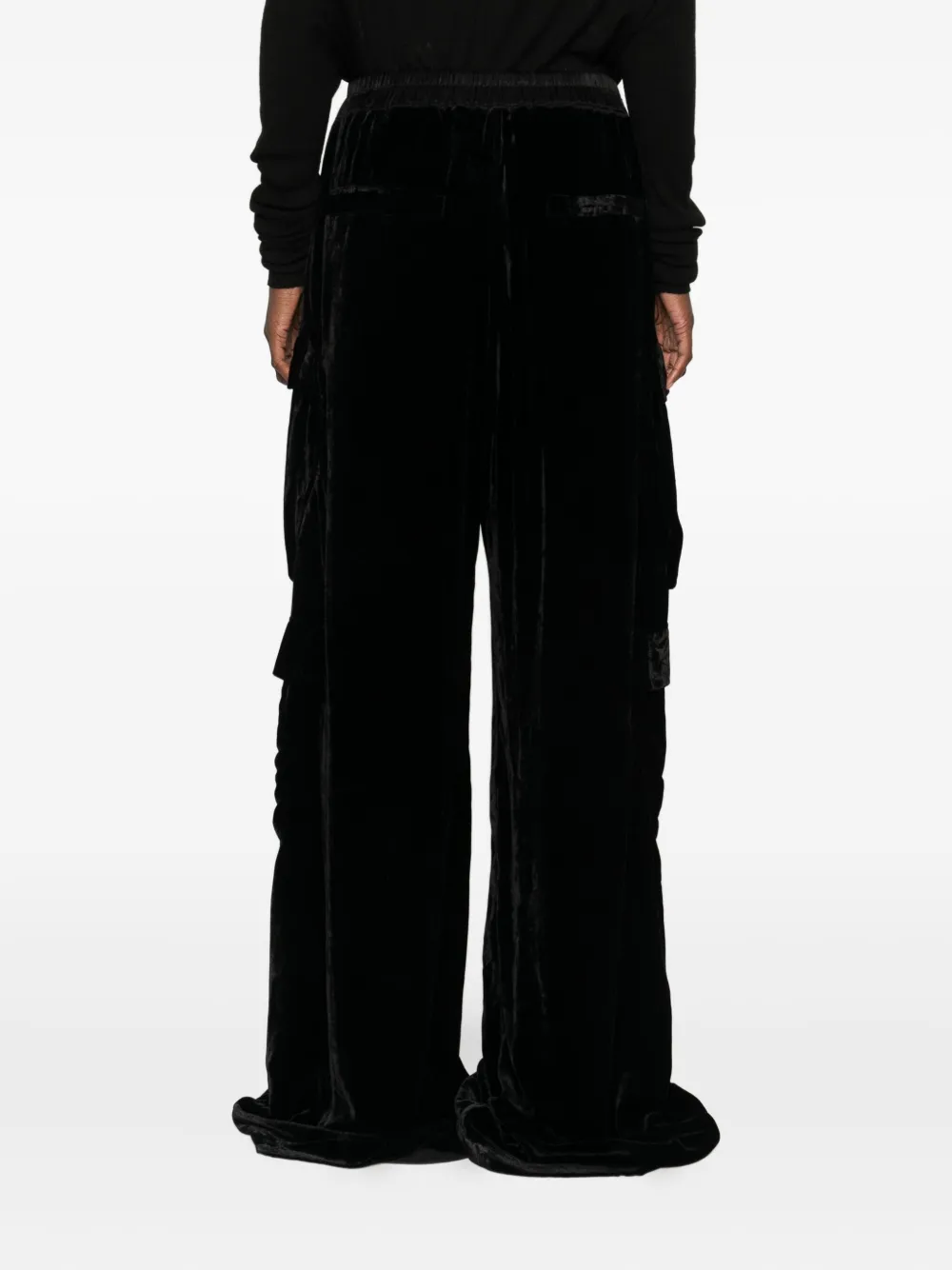 Rick Owens Fluwelen cargo broek Zwart