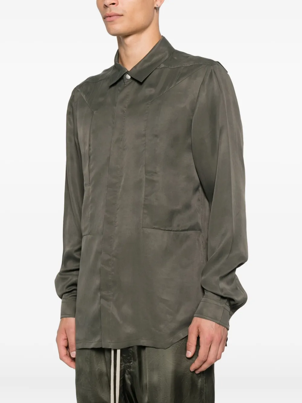 Rick Owens patch-pocket shirt Groen