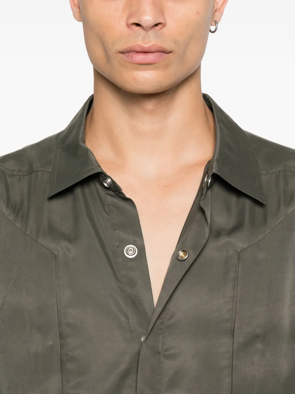 Rick Owens patch-pocket shirt Groen