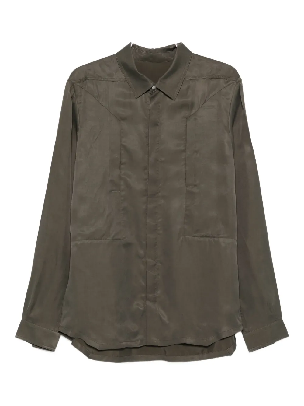 Rick Owens patch-pocket shirt Groen