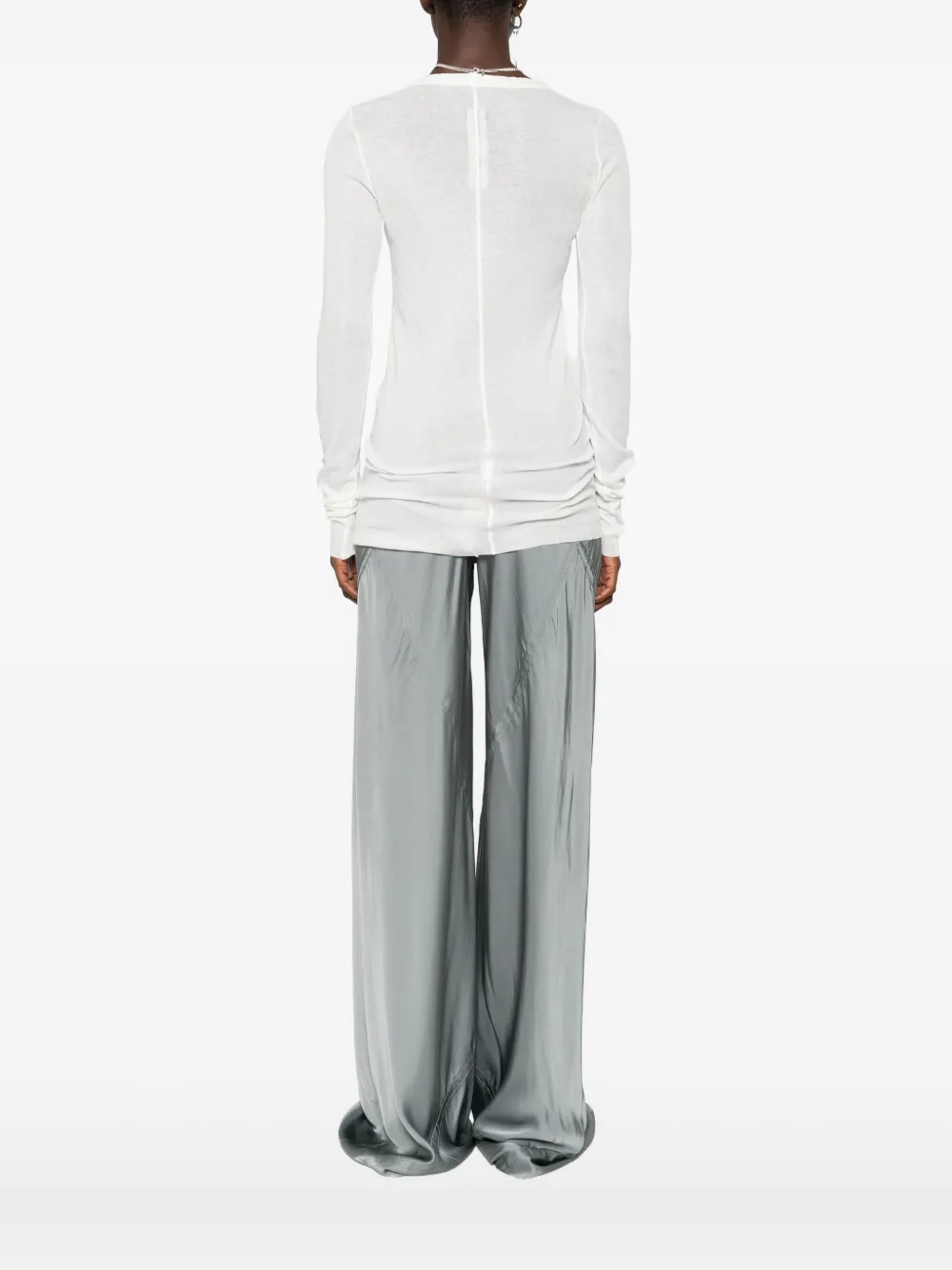 Rick Owens Seam-detail Cotton Sweatshirt In White