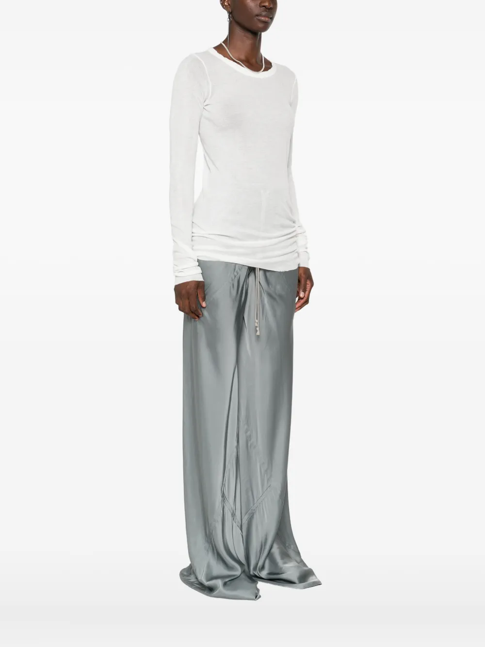 Rick Owens Seam-detail Cotton Sweatshirt In White