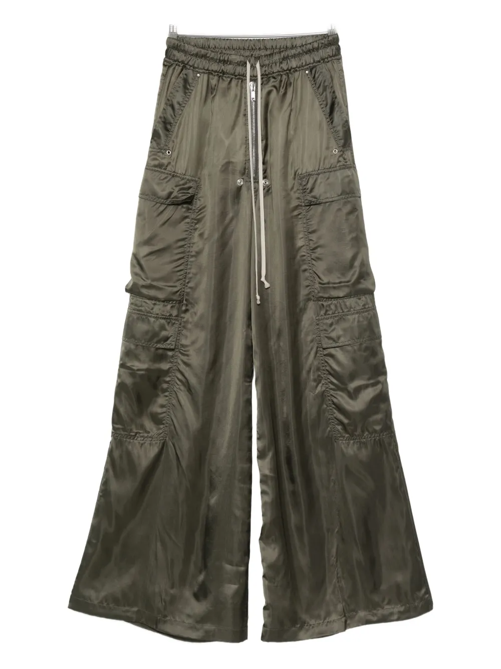 Rick Owens Wide Leg Trousers Elasticated Waistband In Green