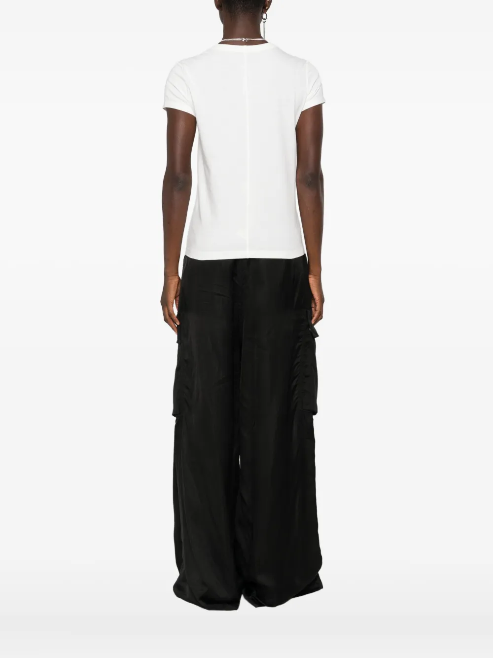 Rick Owens Short-sleeve Round-neck T-shirt In White