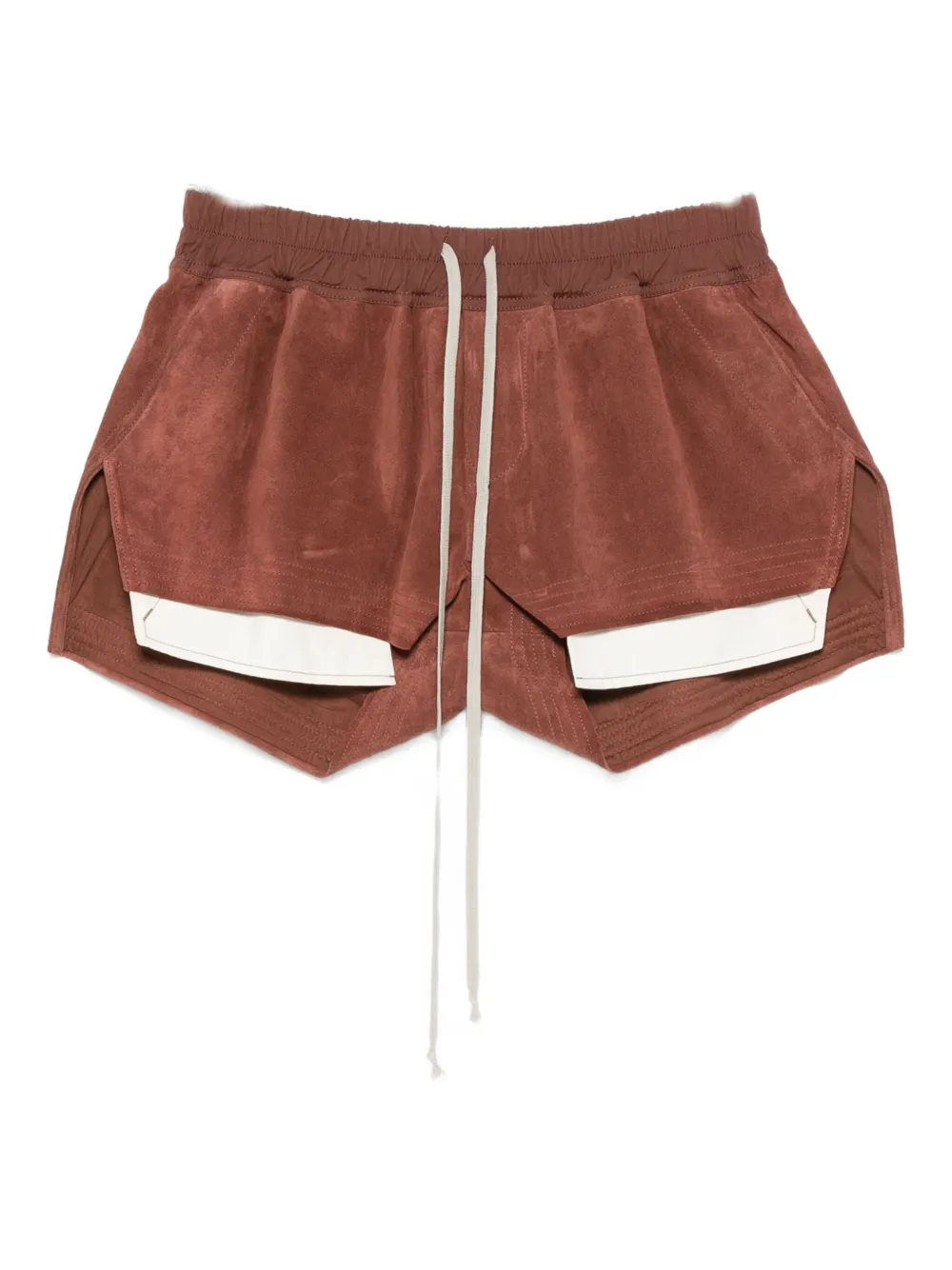 Rick Owens panelled drawstring shorts - Marrone