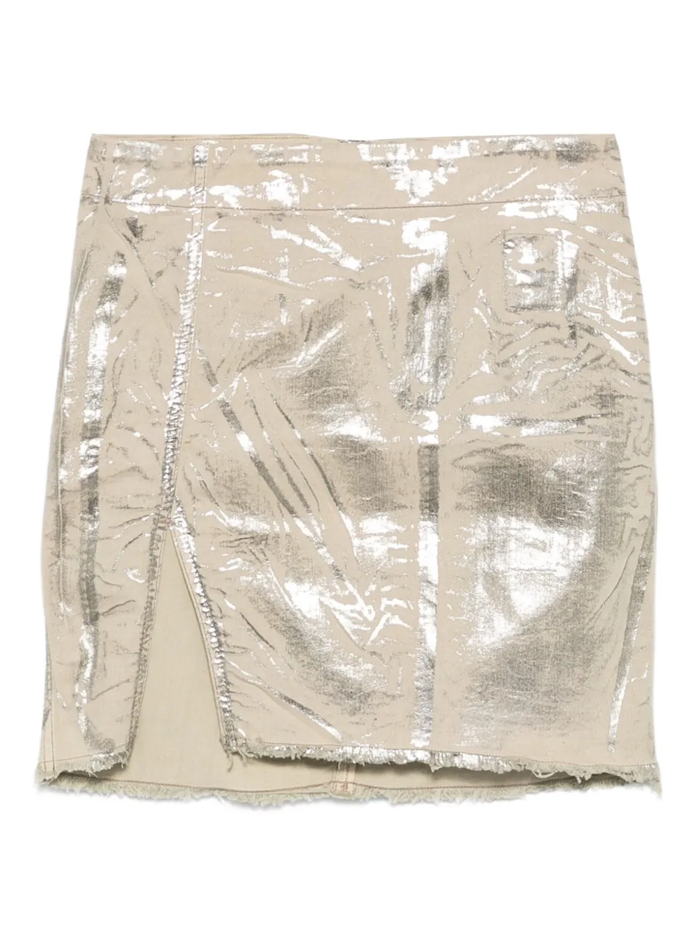 Rick Owens DRKSHDW Metallic mini-rok met franje Beige