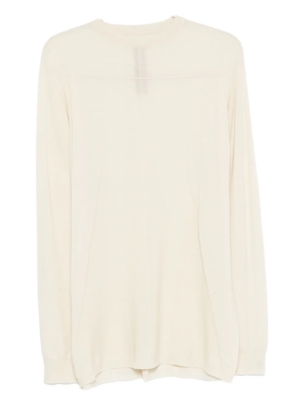 Rick Owens Round-neck Wool Sweater In White