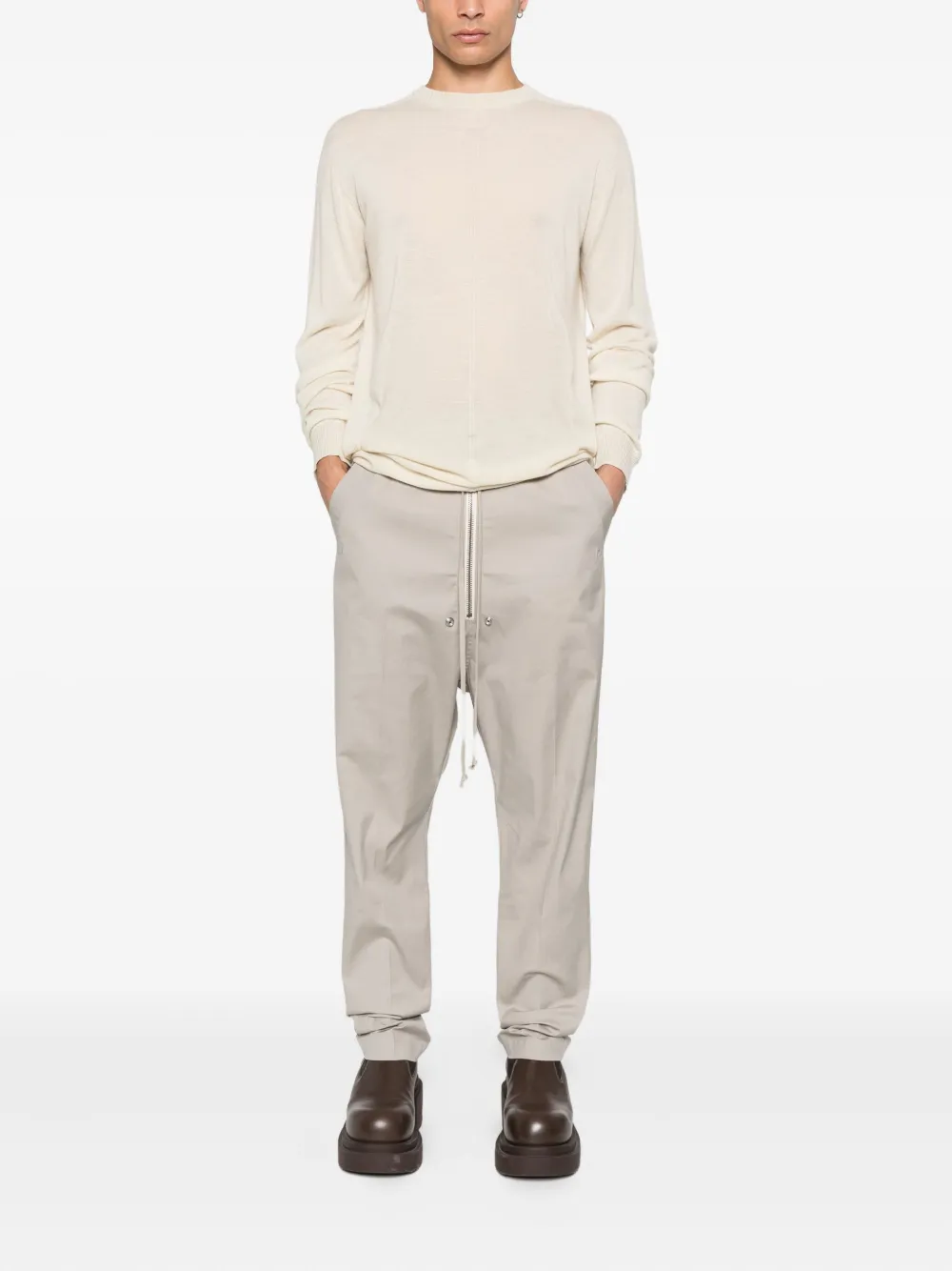 Rick Owens round-neck wool sweater - Beige