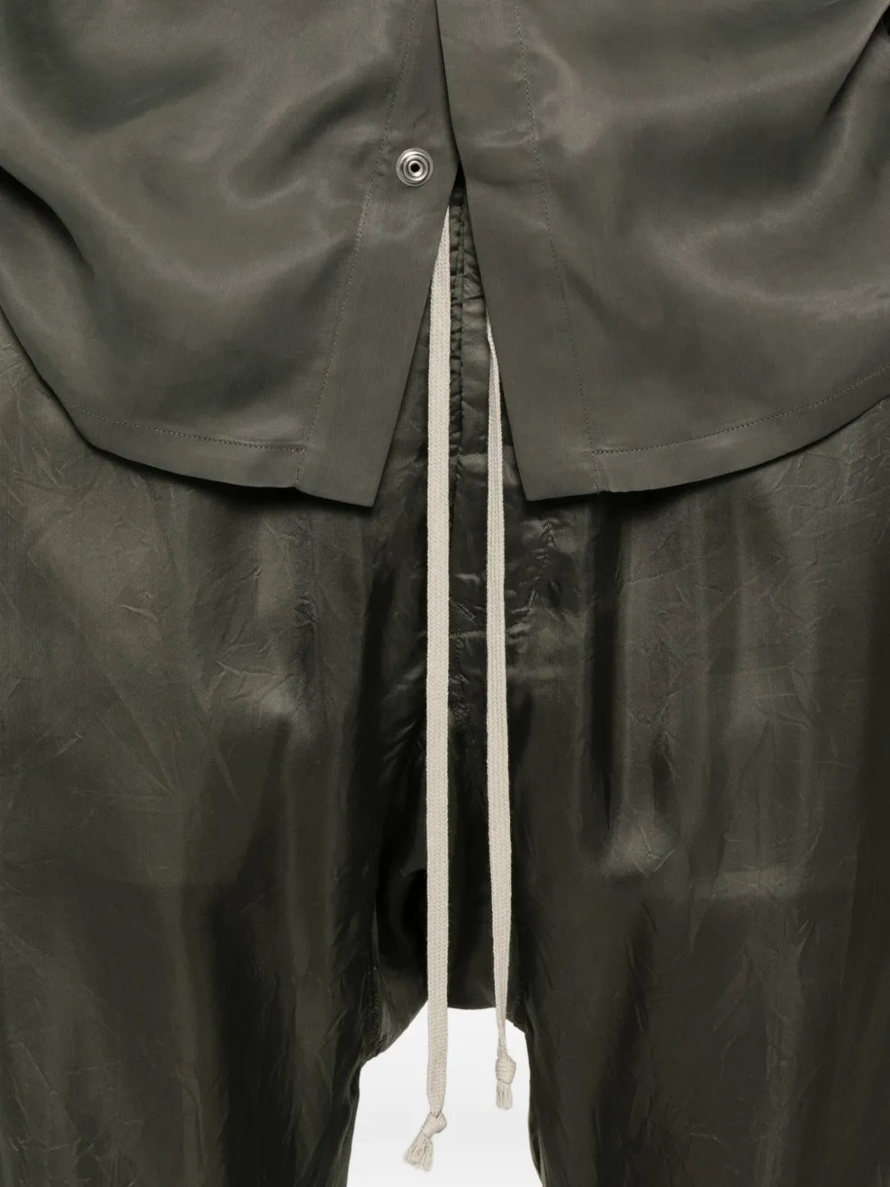 Rick Owens drawstring silk trousers Groen