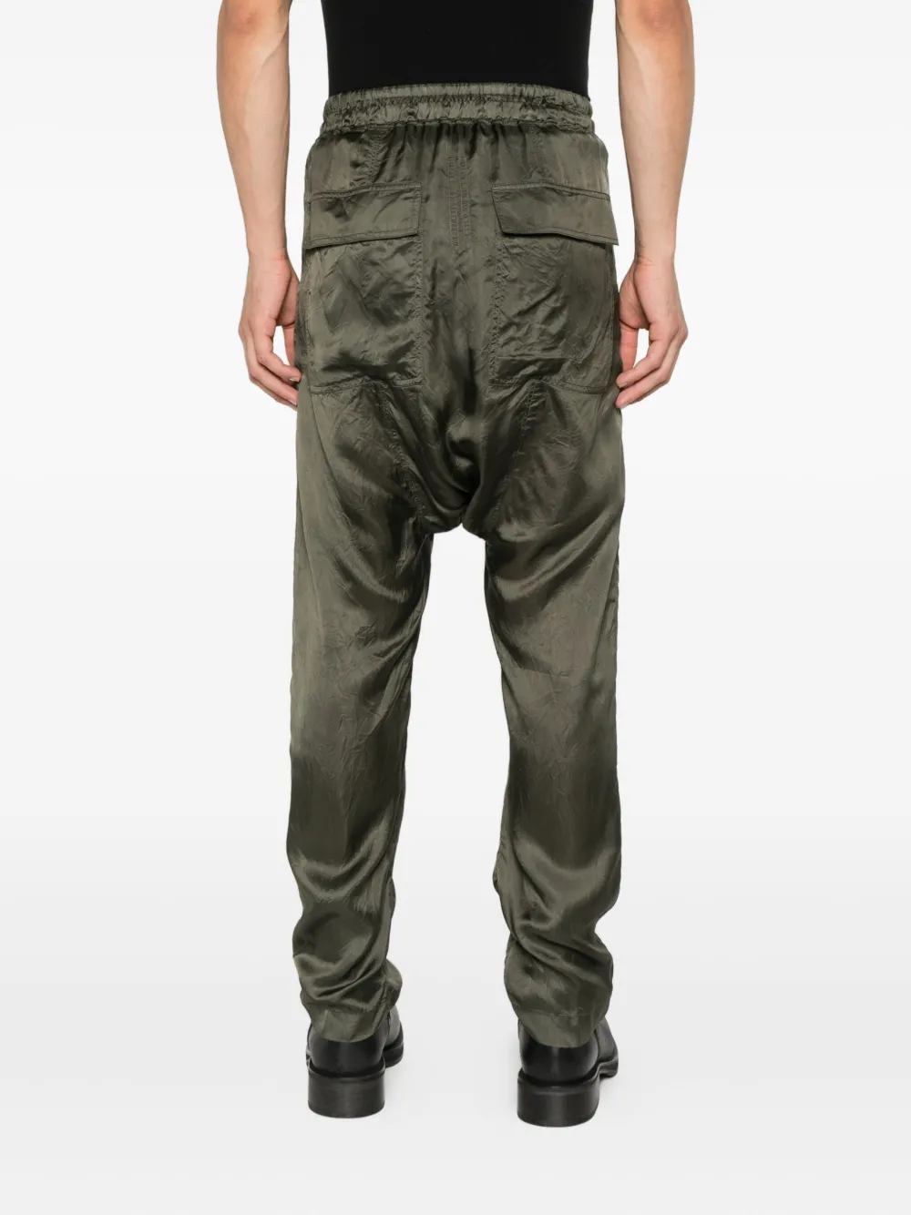 Rick Owens drawstring silk trousers Groen