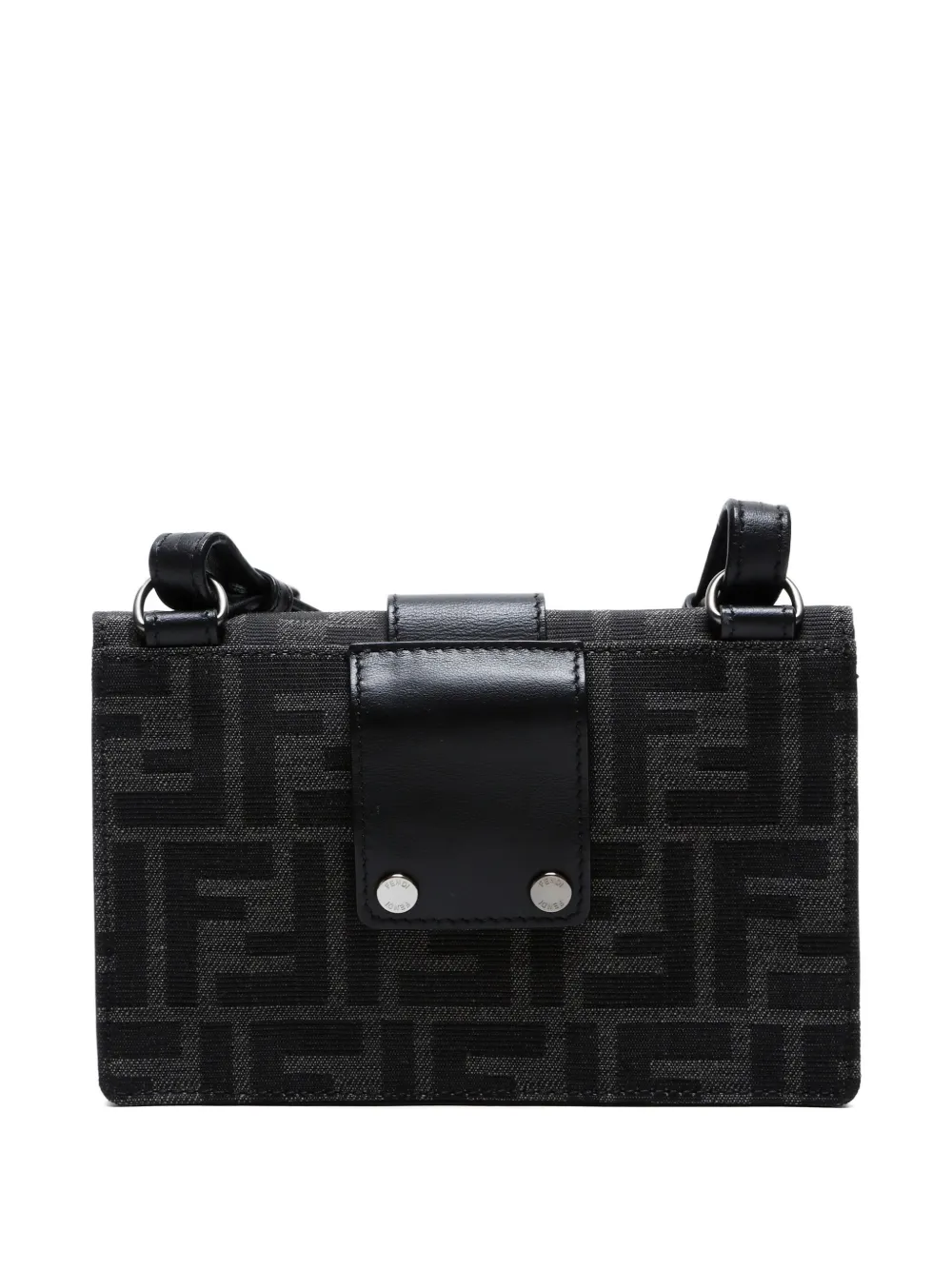 Pre-owned Fendi 2000-2010s Zucca Canvas Convertible Belt Bag In Black