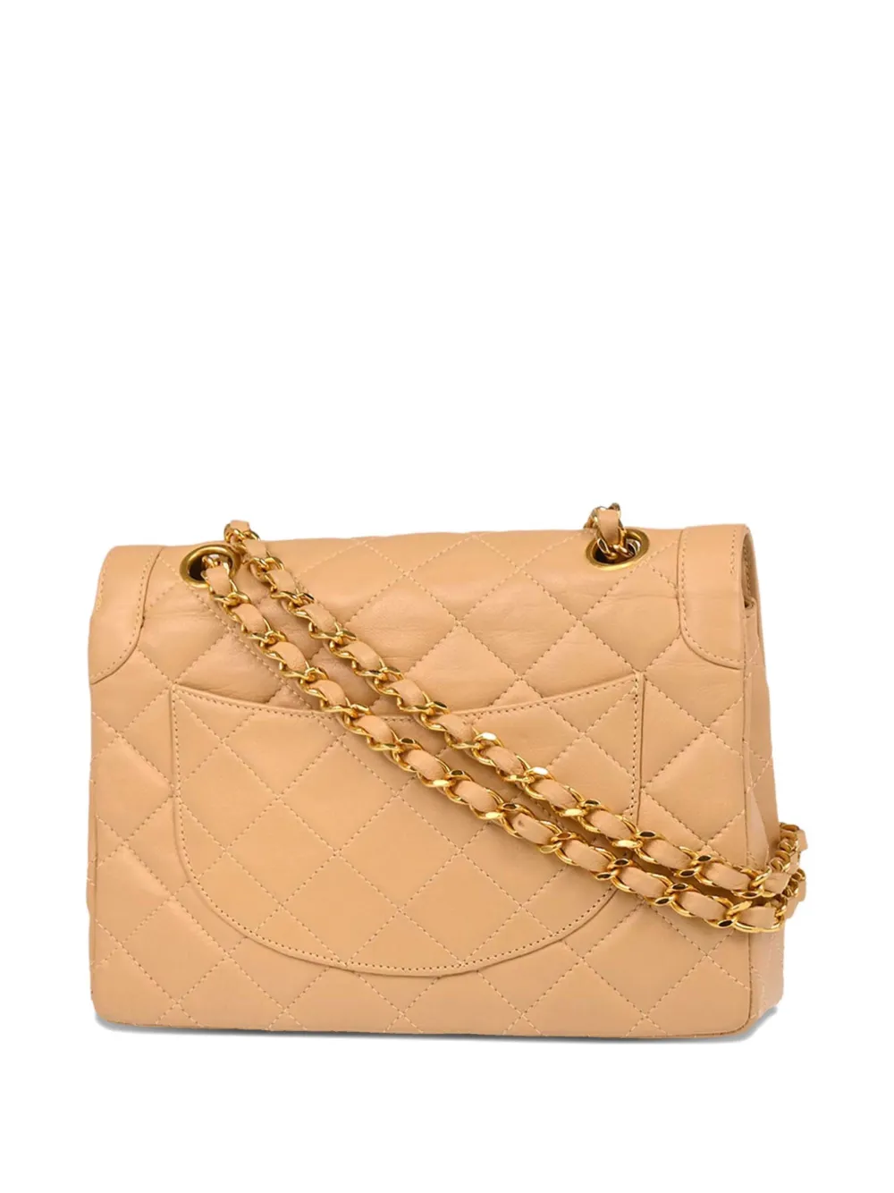 Pre-owned Chanel 1992 Small Paris Double Flap Shoulder Bag In Neutral