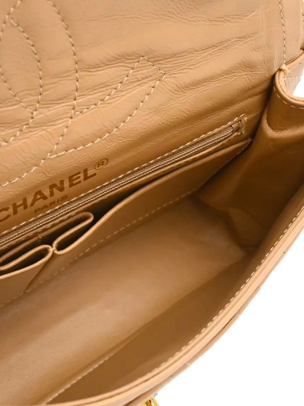 Pre-owned Chanel 1992 Small Paris Double Flap Shoulder Bag In Neutral