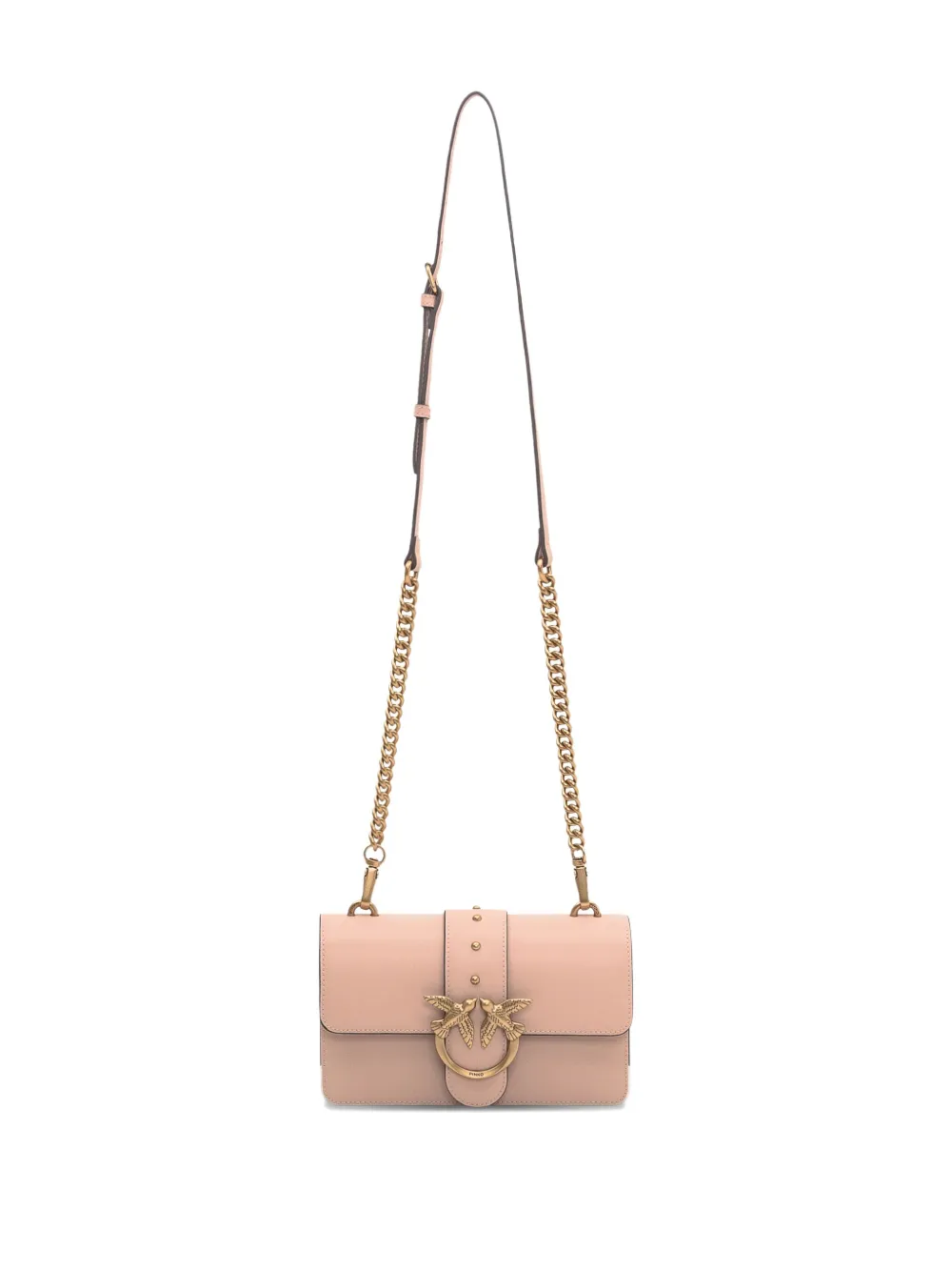 PINKO Love One leren crossbodytas Roze