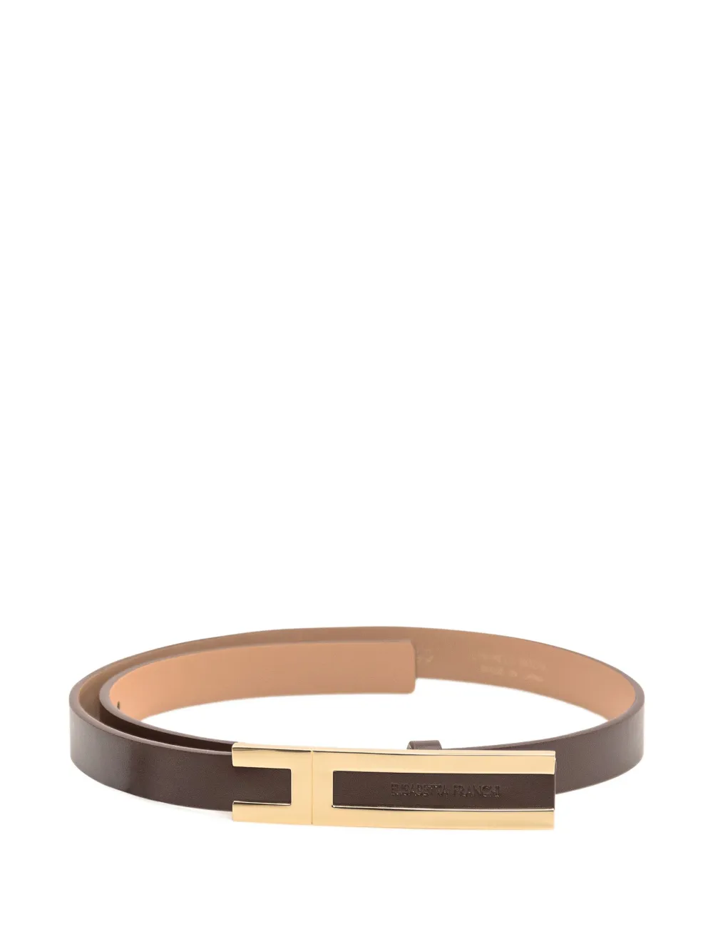 gold-plaque leather belt