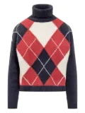 Semicouture argyle turtleneck sweater - Blue