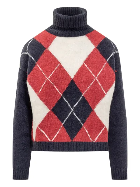 Semicouture argyle turtleneck sweater
