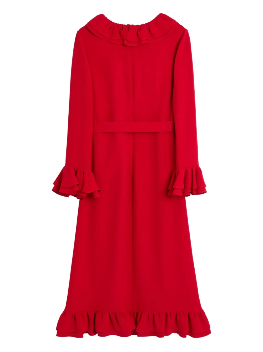 Valentino Garavani ruffled-collar silk dress Rood