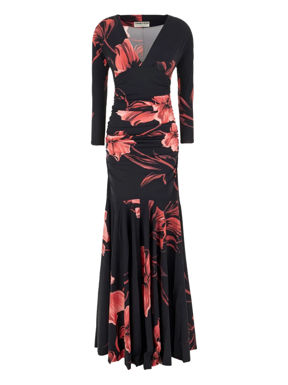 CHIARA BONI La Petite Robe floral-print long dress | Black | Image 1