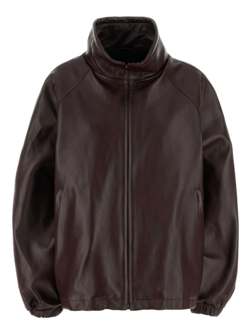 Magda Butrym Burgundy Leather Oversize Jacket In Red