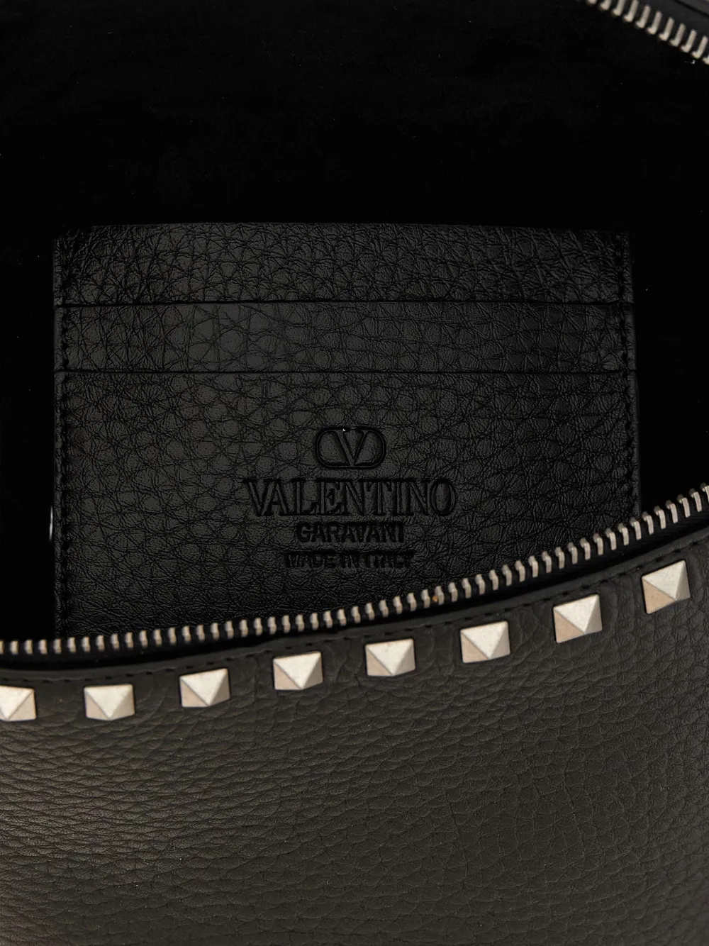 Valentino Rockstud Leather Belt Bag In Black