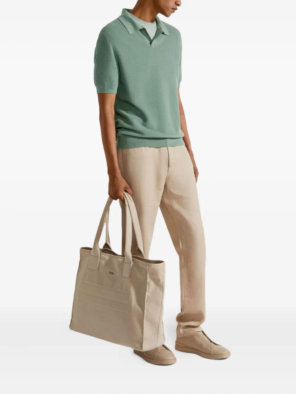 Zegna Poloshirt met textuur - Groen