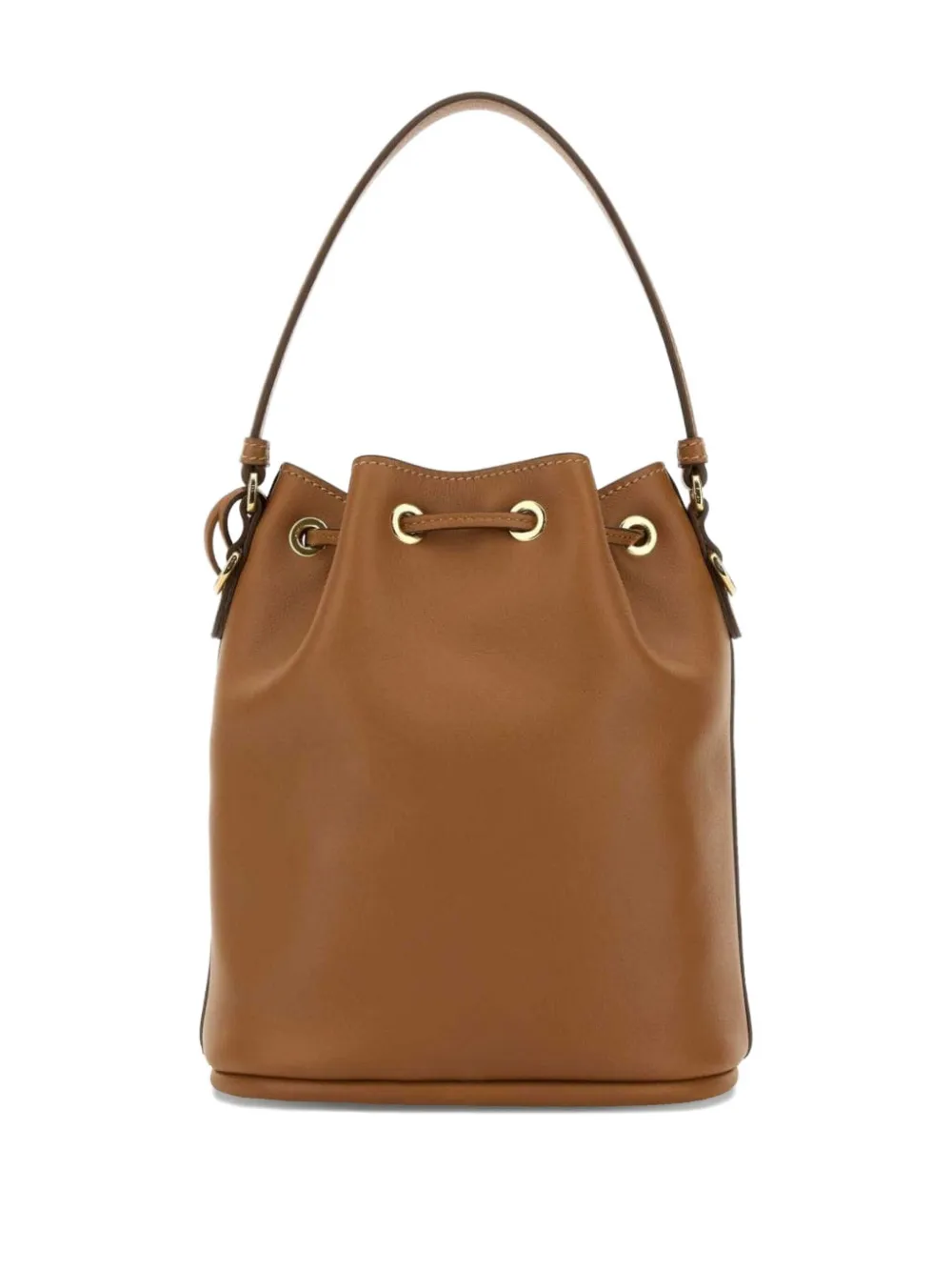Prada drawstring leather bucket bag Bruin