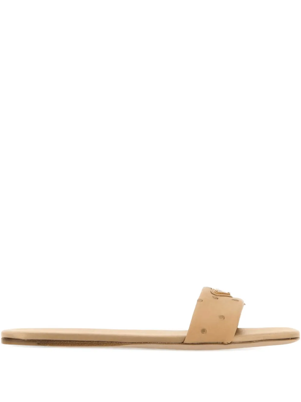 Prada studded leather sandals Neutrals