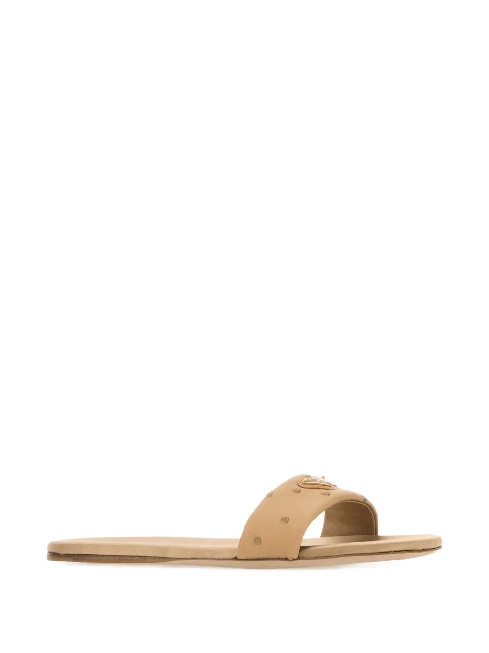 Prada studded leather sandals Neutrals