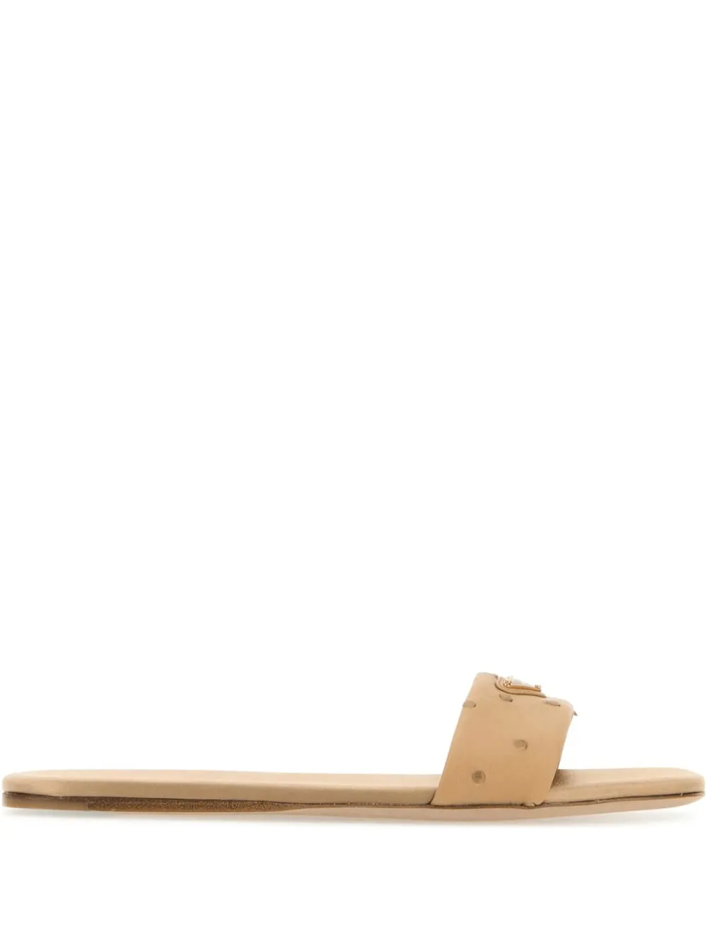 Prada Leren sandalen met studs Beige