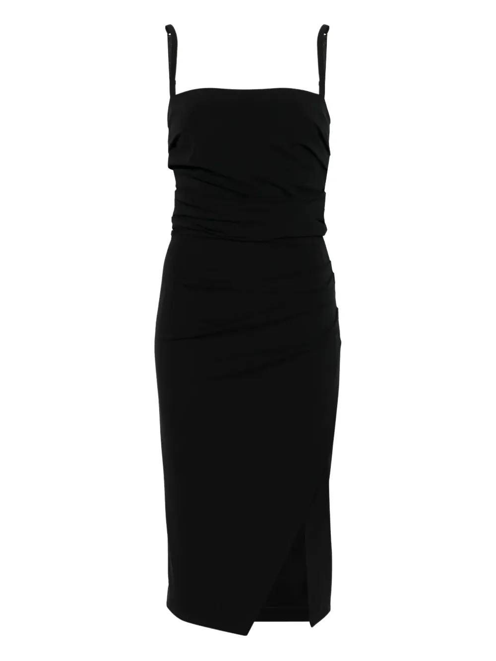 Dolce & Gabbana side-split draped midi dress Zwart