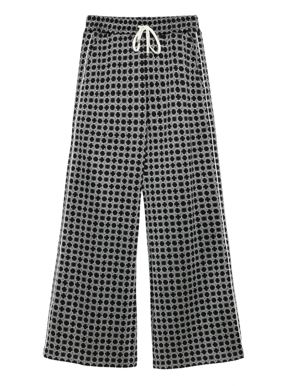 geometric-pattern drawstring trousers