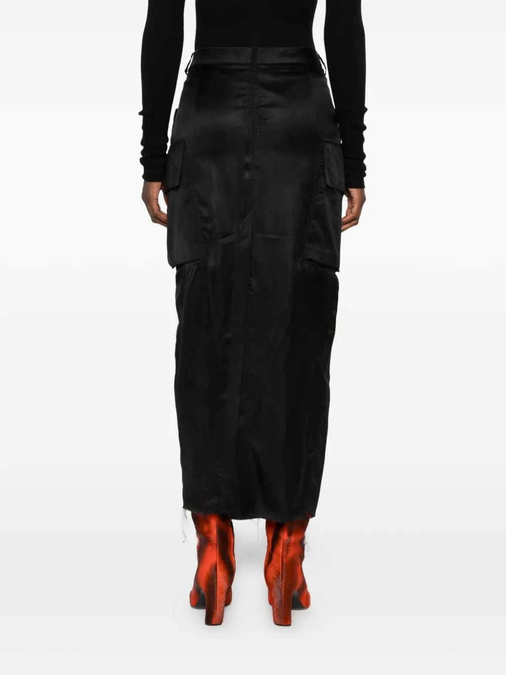 Rick Owens Midi-rok met franje Zwart