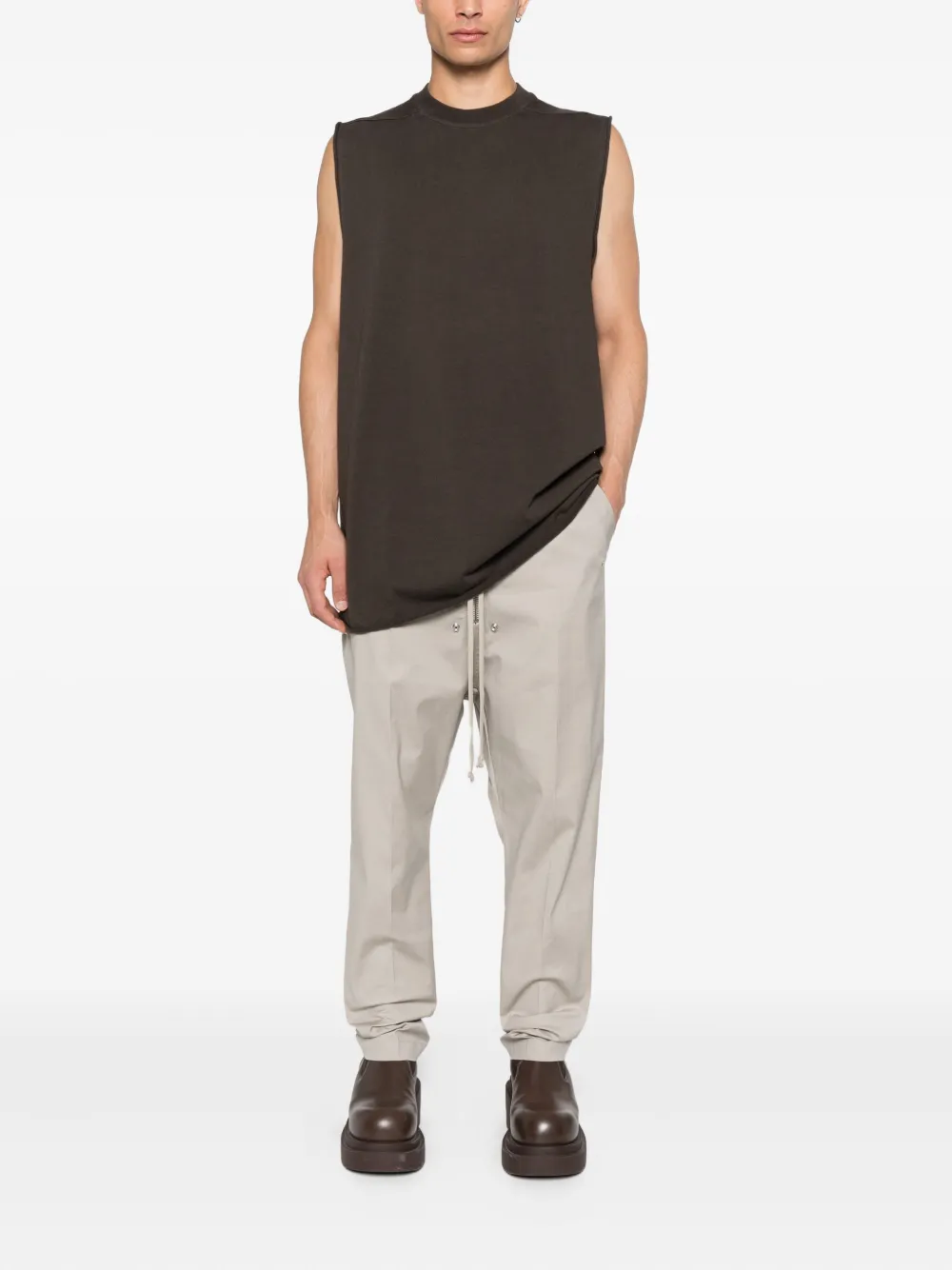 Rick Owens Jumbo raw-edge sleeveless vest - Grijs