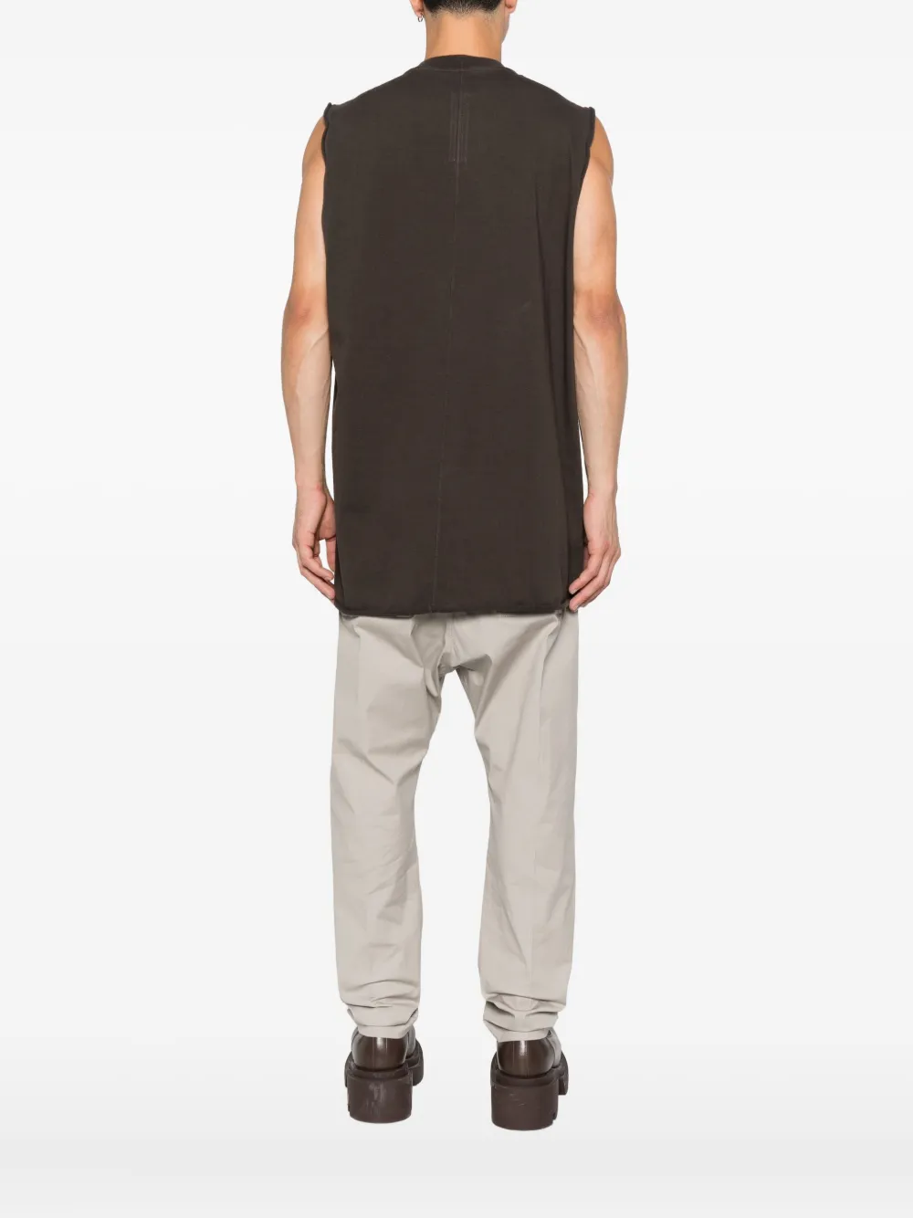 Rick Owens Jumbo mouwloze top met gerafelde rand Grijs