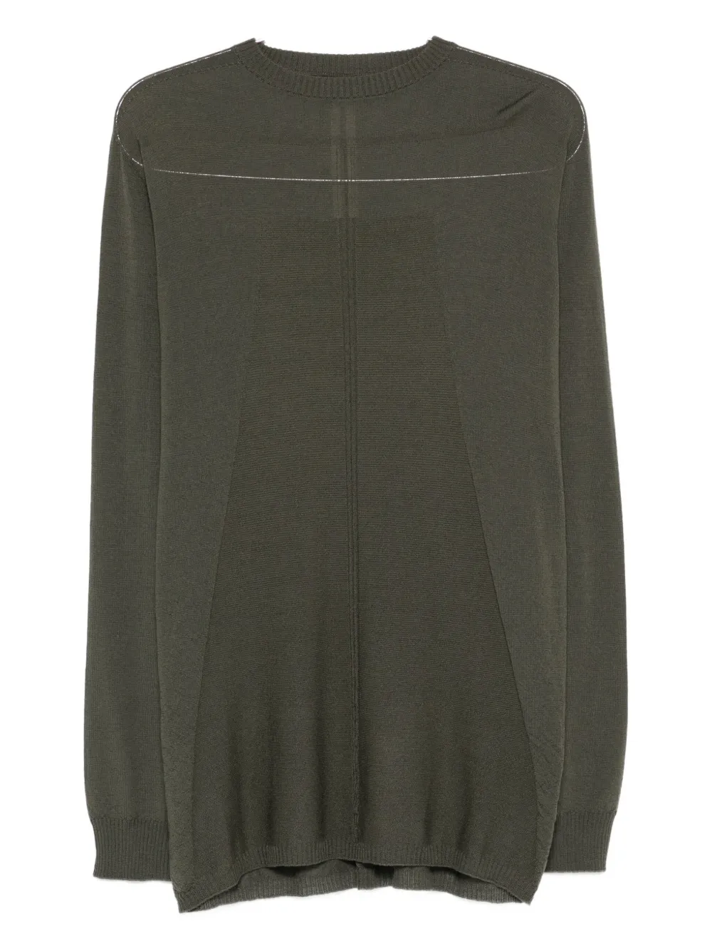 Rick Owens Panelled Wool Jumper In Green