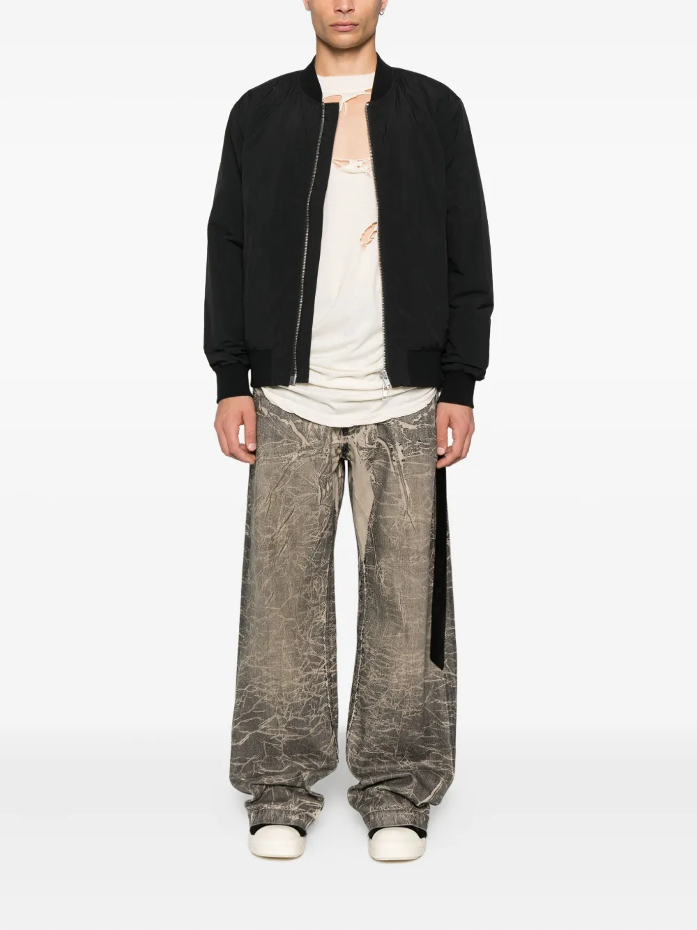 Rick Owens DRKSHDW distressed cotton jeans Grijs