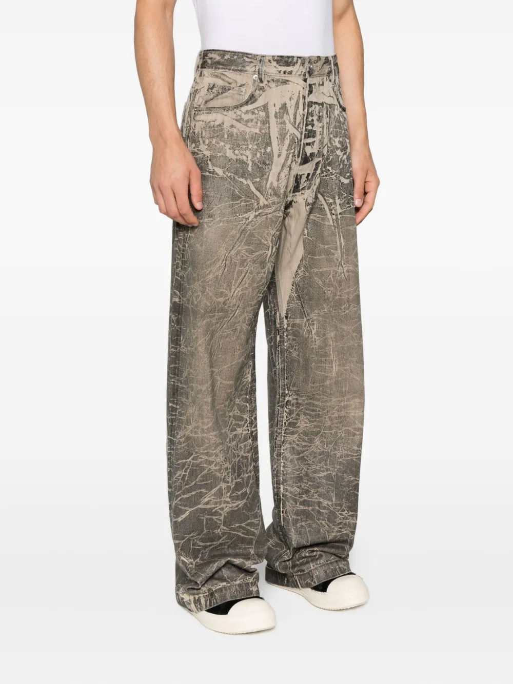 Rick Owens DRKSHDW distressed cotton jeans Grijs