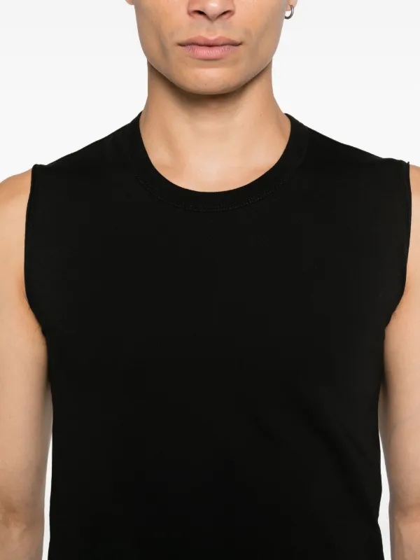 み*つ様 RICK OWENS ラウンドネック ノースリーブ Rick Owens ラウンドネック ノースリーブトップ | ブラック