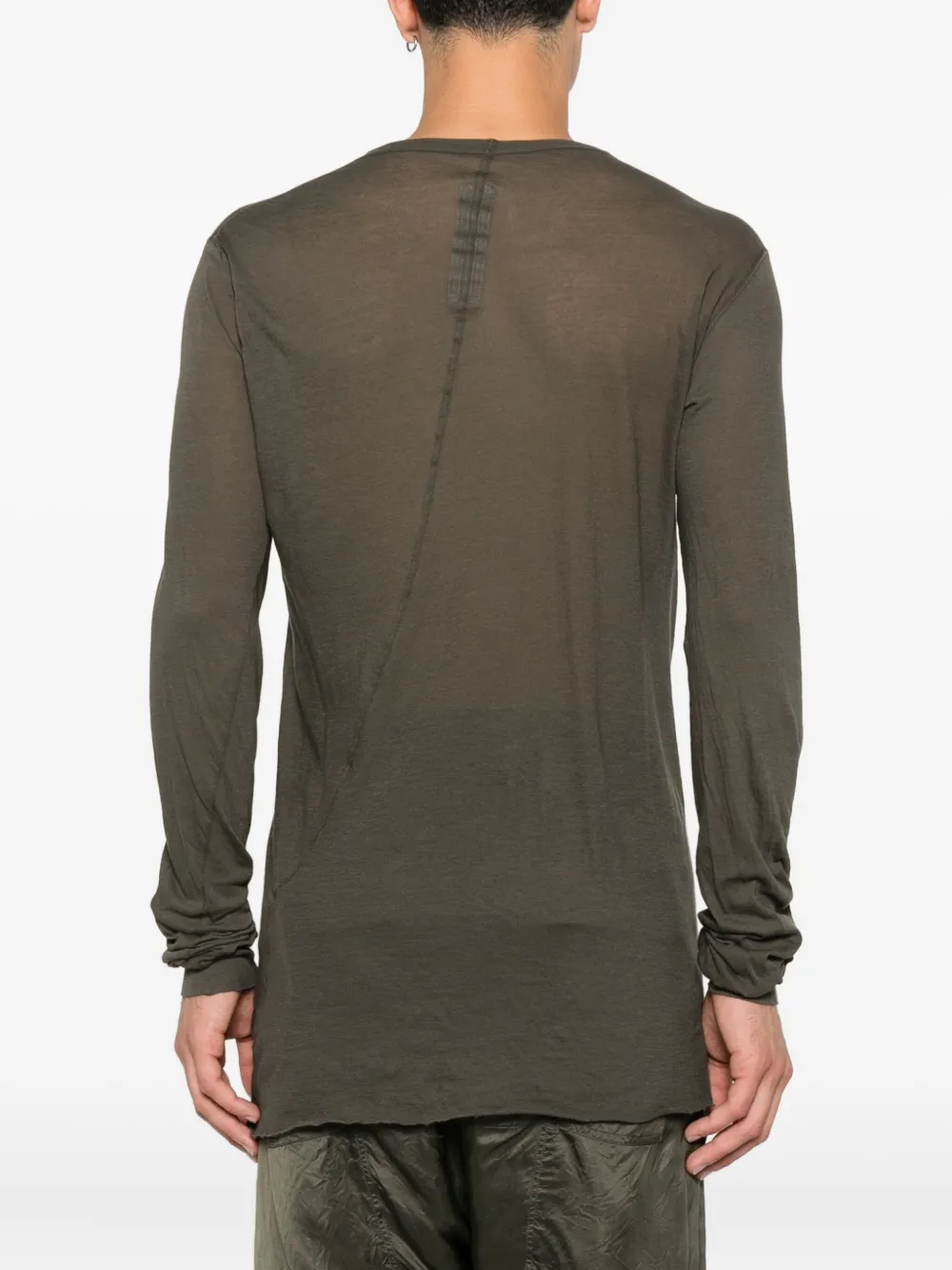 Rick Owens Gerafeld T-shirt met lange mouwen Groen
