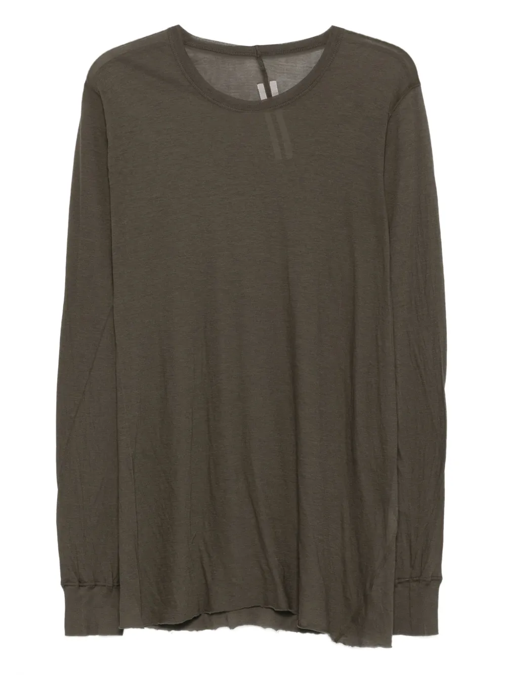 Rick Owens raw-edge long-sleeve T-shirt Groen