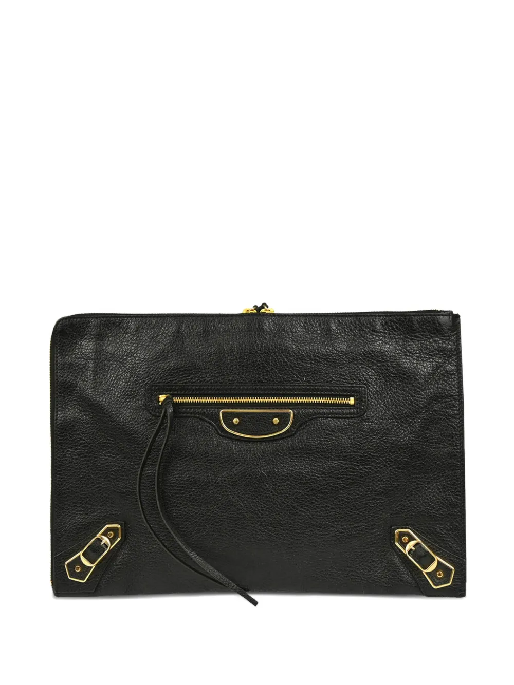 Pre-owned Balenciaga 2015 Leather Clutch Bag In Black