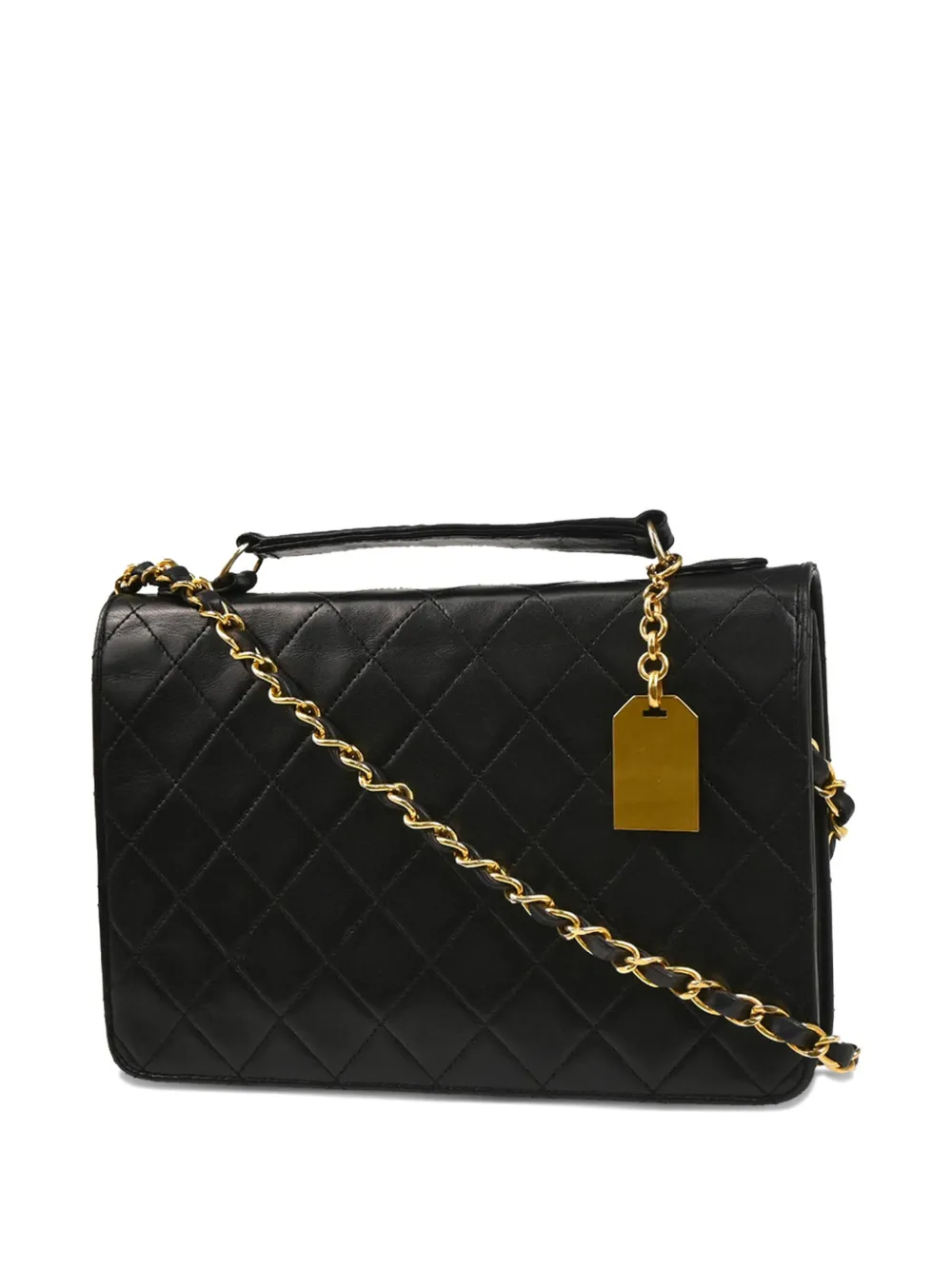 Pre-owned Chanel 1990 Quilted Shoulder Bag In Black
