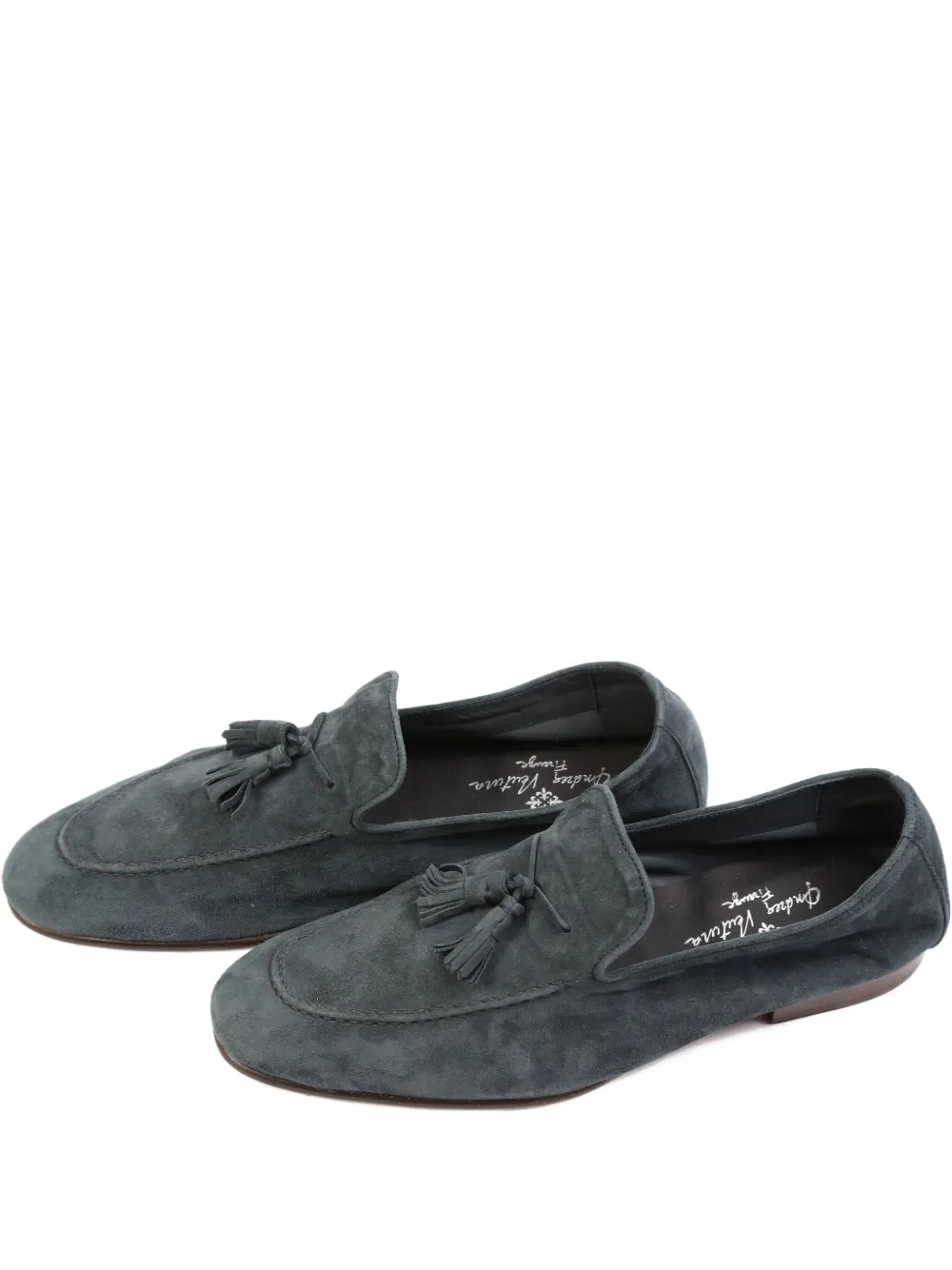 Andrea Ventura tassel suede loafers Grey